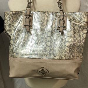 Simply Vera Vera Wang Cream & Gray Handbag Purse